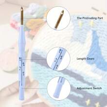 1 Set Dolphin Punch Needle Kits For Adults Starter Kits Hoop Embroidery Punch Needle Craft Set Includes All Tools And Materials For Diy Gift Home Decoration 7.87*7.87inch
