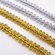 2M/5M/20M 1 cm goldene Spitzenborte gestrickt Band Schleife DIY Handwerk Bänder Stoffe Nahtband für Cosplay Kleidung Handwerk Zubehör