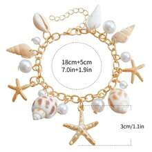 1 pieza Cadena de Body para mujer de playa, cadena de cintura con diseño de estrellas de mar y conchas de estilo oceánico, usar con bikini sexy