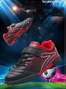 Teenagers Campus Casual Sports Shoes, Running Sneakers, Soccer Training Shoes, Outdoor Hiking Shoes, Slip-Resistant Sole, Wear-Resistant Sole, Hook And Loop Fastening, Asymmetrical Pattern & Letter Design, White Glue On Sole-Upper Connection, Craftsmanship Issue