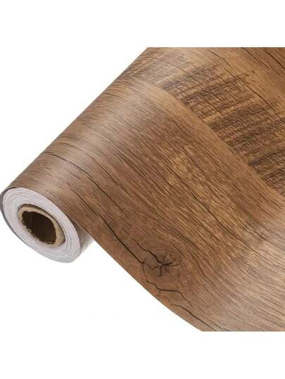 Realistic Wood Grain Waterproof, Oil Proof PVC Self Adhesive Film Kitchen Backsplash, Countertop, Cabinet Renovation Sticker, Holiday Year Round DIY Home Improvement, Minimalist Wrap Material, Wooden Accessories view 3