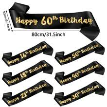 Regalo de cumpleaños perfecto: faja dorada brillante con purpurina para edades 16, 18, 21, 30, 40, 50, 60 - Decoración de fiesta