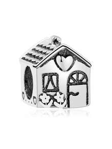 1 Pc Love Valentine's Day Series Love & Love & Marriage & Love & Angel & Rose & Bow & Lucky Clover Beaded Jewelry Pendant, Suitable For Bracelet Necklace DIY Jewelry Mother's Day Valentine's Day Often Jewelry Gifts - Silver - View 11