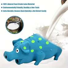 1 Spotted Squeak Pig Dog Bite Toy - Interactive Gollum Sound, Blue Purple Wave Dot Lead Money Designed For Tooth Cleaning, Suitable For All Dog Sizes (Small/Medium/Large), Pet Toys, Dog Toys, No TV Watching At Home At All, Because Dogs Have Shows