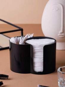 (Multiple Colors) 2 In 1 Makeup Swab Storage Box, Bathroom Dental Floss Dispenser, Makeup Round Pad Dental Floss Storage Box, Bathroom Accessories Storage Box, Dressing Table Cosmetics Storage Box