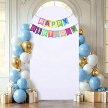 1 Pieza, 5.9 pies -6.56 pies -7.2 pies, Cubierta de fondo con arco blanco elástico de poliéster multifuncional para bodas, otros (decoraciones), adecuado para bodas, compromisos, cumpleaños, decoraciones de fiesta, ceremonias de graduación, muy adecuado tanto para uso en interiores como en exteriores