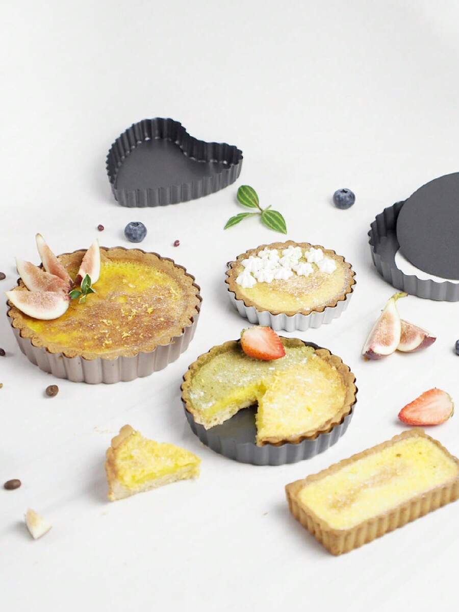 1/6pcs Detachable Bottom Sunflower Cake Mold - Nonstick Baking Pan, Carbon Steel Cake Dish, Round Baking Tray, Pizza Pan, Toast Mold, Tart Mold, Flat Pan, Baking Tools For Bread, Hamburger - Multicolor - View 1