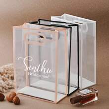 Personalized Gift Handbag, Bridesmaid Souvenir Gift Bag, Frosted Clear Shopping Bag, Bridal Shower Keepsake,Bridal Thank-You Gift, Women's Wedding Party Gift, Personalized Bride Gift, Bridesmaid Gift, Girlfriend Gift, Anniversary Gift