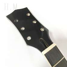 Mástil de guitarra eléctrica con diapasón de arce negro brillante, 22 trastes, 6 cuerdas, diapasón de palisandro, accesorio de repuesto universal para guitarras tipo LP, actualización de instalación sencilla, marcadores de diapasón con incrustaciones de diamantes, kit de reparación DIY