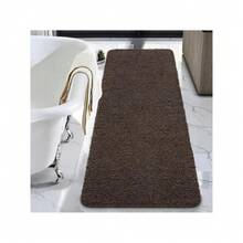 Bathroom Rug Runner 24x60 Inch, Soft Thick Absorbent Microfiber Bath Rugs For Bathroom, Machine Washable, Shaggy Plush Non Slip Bath Mat For Tub, Shower Floor, Quick Dry Mats, Navy - Brown - View 1