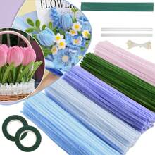 Juego de limpiapipas de 400/525/575 piezas con video tutorial, perfecto para hacer flores, chenilla para trabajos manuales, arreglos florales artificiales, regalos del Día de San Valentín y del Día de la Madre