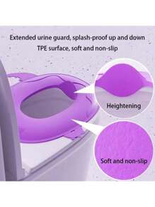 1pc TPE Soft Packaging Children's Portable Folding Travel Toilet Seat With Non-Slip Silicone Pad Potty Training Seat Toilet Ring Foldable Washable Toilet Seat Mat Suitable For Toddlers, Boys And Girls