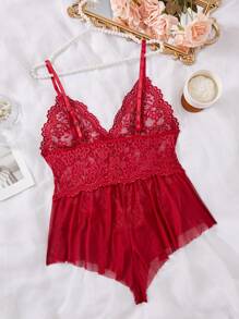 Lencería sexy de talla grande para mujeres: body de encaje, body de una pieza, babi-doll, camisón