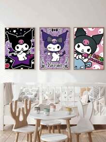 Sanrio 1pc Kawaii Wall Art Prints Posters,Kuromi Wall Arts,Pastel Girls Bedroom Prints,Girls Birthday Gift,For Dorm,Apartment,Bedroom,Living Room,Modern Home Decor,No Frame