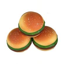 1 pieza/Pelota de descompresión creativa con forma de hamburguesa y música para amasar, juguete de descompresión de rebote lento con harina