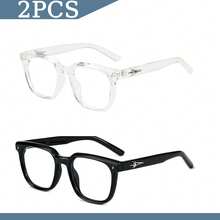 HBK 时尚光学镜架新款 TR90 方形大框复古艺术装饰休闲透明眼镜男女通用，户外旅行假日街头摄影购物节礼物 - K39922 - 查看 27