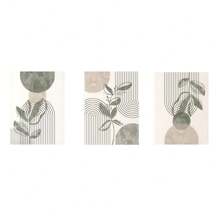 1/3Pcs Bohemian Style Posters Abstract Line Art With Plant Elements Wall Arts, Optional Frame Suitable For Home Office, Bathroom, Living Room, Bedroom, And Dining Room Decoration Optional Frame ,Wall Art With Frame