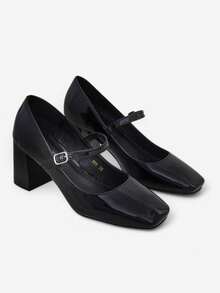 女式漆面系带高跟鞋