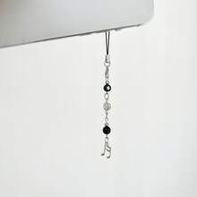 全新黑色 8 字形珠子、五角星、星爆链挂绳、Y2K 复古垃圾摇滚风格、手机挂绳、手机吊饰，适合送给母亲、家人、朋友、生日、节日的手机链礼物