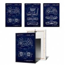 1 peça/3 peças pôsteres de artes de parede, projeto de controle de jogo vintage, patente, pôster de jogo legal, pintura em tela, arte de parede, adequada para sala de estar, decoração de sala de jogos familiar, sem moldura/emoldurada