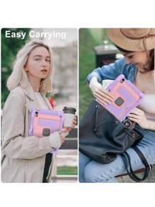 Military Industry Anti-Fall 1pc Large Stand Tablet Case Compatible With IPad Mini6 (2021) / Mini7 (2024), IPad 10.2 7th 8th 9th (2019/2020/2021), IPad 10th 10.9 (2022)/IPad(A16) 11" (2025), IPad Air4 10.9 (2020), IPad Air5 10.9 (2022), IPad Air 11" M2/M3 (2024/2025), With Pencil Slot