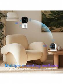 Telecamera di sicurezza intelligente, Wi-Fi 2,4 GHz, visione notturna a colori, audio bidirezionale, rilevamento del movimento, videosorveglianza interna/esterna 480p, montaggio a parete, alimentata USB, archiviazione su scheda TF/cloud, ideale per casa, animali domestici, regali di Natale