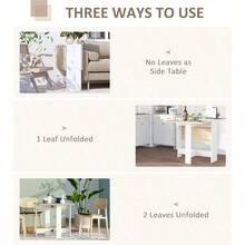 Wooden Folding Dining Table Writing Computer Desk PC Workstation Space Saving Home Office Oak & White - 1 - View 5