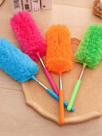 Adjustable Stretch Extend Microfiber Duster(12.59in--32.28in), Household Dusting Brush Tool, Anti Dusting Brush, Home Air-Condition Feather Car Furniture Cleaning Brush New Retractable Duster Household Bendable Mini Fiber Duster Dust Sweep Chicken Feather Duster Mother's Day,Gift For Mom,Gift For Mother