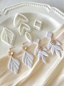 1pc/4pcs Leaf Polymer Clay Cutter Polymer Clay Jewelry Making, Polymer Clay Stud Earring Making Tool, Clay Jewelry Making Kit - Leaf Long - View 3