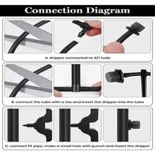 Aspersores de goteo de riego ajustables de 150 1/4 pulgadas, que se pueden usar ampliamente para el riego de invernaderos, invernaderos, árboles frutales, uvas, viveros y otros cultivos. - Negro - Ver 8