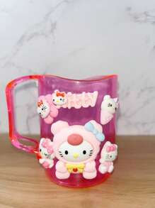( Sanrio) 2pcs Cute Cartoon KT Cat And Pudding Dog Toothbrush Holder Combination Set - PP Material, Suitable For Men And Women, Toothbrush Holder And Mouthwash Cup, Comes With Toothbrush And DIY Stickers Home Bathroom Decor Fall Decor Back To School
