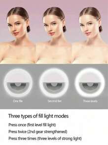 Luce ad anello portatile per smartphone, illuminazione per selfie in diretta streaming, luce da tavolo per make-up, fotografia ritratto, luce di riempimento,mini illuminatore per riprese all'aperto LED portatile e dimmerabile, luce video per fotocamere e videocamere per vlogging, adatta per foto, selfie, video, riunioni virtuali, interviste, dirette streaming, riunioni di famiglia, feste di Natale, perfetta per selfie e live streaming portatile.