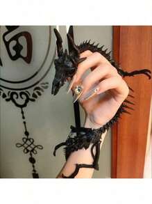 1 pieza Estatua de hueso de dragón gótico punk de 19 pulgadas de estilo nuevo gótico para decoración y regalo de cumpleaños o cosplay