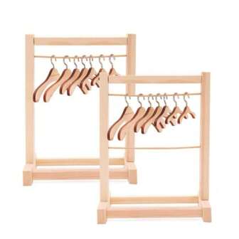 Support de rangement pour vêtements de poupée de 10 cm à 30 cm, Porte-vêtements en bois pour poupées, Convient pour les poupées de 10 à 30 cm, Pour les poupées, les poupées Reborn, le rangement des vêtements