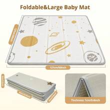 Foldable Baby Play Mat, PIGLOG Waterproof Playmats For Babies And Toddlers Kids, Safe Foam Playmat For Tummy Time, 50x50 Playpen Mat, Reversible Portable Baby Floor Mat For Infant, Toddler