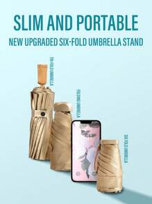 1 pièce Parapluie compact et super léger avec peinture à l'huile, parapluie pliable anti-UV pour le soleil et la pluie, portable et pratique