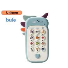 Téléphone de dentition pour bébé de style dessin animé - Jouet à mâcher en silicone souple avec multi-musique, développement sensoriel musical pour les +18 mois, jouet de téléphone intelligent interactif pour bébé