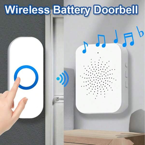 Kabellose Türklingel 1 Empfänger 1 Taste Türklingel Langstrecke Wasserdicht Türklingel für Zuhause. USB-Türklingel Sprachsteuerung Kabellose Fernbedienung Elektronische Musik-Türklingel für Zuhause