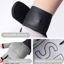 1 Paio di guanti unisex per fitness, guanti sportivi estivi senza dita con supporto allungato per i polsi per sollevamento pesi, trazioni, antiscivolo, palestra