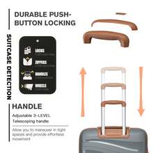 4-Piece Suitcase Set 14/20/24/28 Inches, Cosmetic Case, Hand Luggage & Check-In Suitcase Made Of PP With TSA Lock, 4 Wheels, Lightweight, Quiet, Hard Shell, Ideal For Travel, Vacation, Study, Dorm Life And As A Gift For Men And Women - 灰色 - 查看 5
