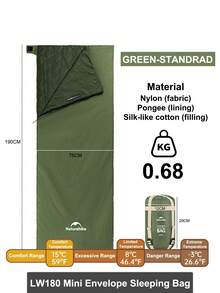 Naturehike LW180 Mini Envelope Sleeping Bag, Outdoor Camping Portable Linkable