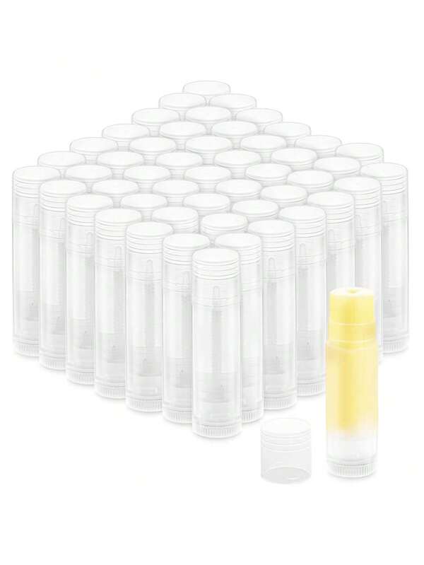 50 /30/10/1pc 5g Twist-Up Lip Balm Tubes,Empty Plastic Lip Gloss Balm Containers Rotatable Deodorant Containers For DIY Homemade Lipsticks, Chapsticks And Homemade Solid Perfume,Clear