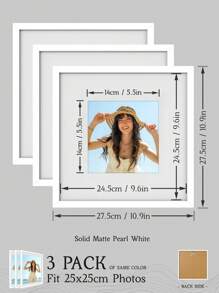 A4/30x40/30x30/25x25/20x20cm Multi Collage Gallery Photo Frames, Exquisite Large Woodgrain Picture Frames For Wall, Portrait Frame For Photo Wall, Fit A4/30x40/30x30/20x20cm/12x16/12x12/10x10/8x8-Inch Pictures, Golden/Beige/Reddish Brown/Brown Spotted/Ink Black/Pearl White With Imitation Wood Grain / Matte Suface, Classic/Simple/Cottagecore/Retro/All-Match (No Photo Paper)