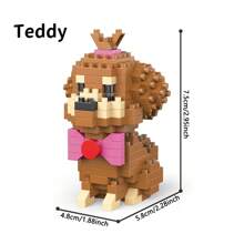 Bloques de construcción con partículas de tamaño micro de la serie de mascotas perro, un juguete que ejercita los dedos y la capacidad de pensamiento, apropiado para principiantes en bloques de construcción como regalo, 1 pieza
