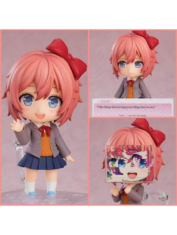 Modelos de figuras articuladas de Doki Doki Literature Club!, de aproximadamente 10 cm de altura, Monika, Sayori, Natsuki, Yuri, decoración de escritorio coleccionable de personajes de anime lindos, mercancía de Doki Doki Literature Club