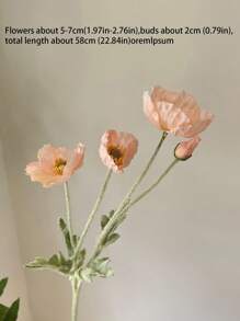 1 Stück Mohn-Blumen Simulation Blume Heim-Dekoration Seide Blume Plüsch-Stiel Simulation Blumen Ornament Handgehalten Blumen Party-Dekoration Hochzeits-Dekoration Restaurant Tisch Simulation Blumen Dekoration Künstliche Blumen Zweige inklusive Eisendraht können gefaltet werden