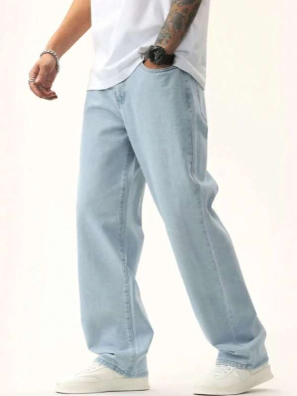 Calça Jeans Balão Dazzling Boca Larga Estilo Skate