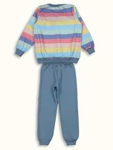 Girl's Winter Casual Comfortable Sweatshirt Set - Màu xanh lam - Xem 2