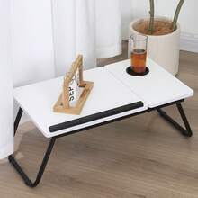 Folding Laptop Table Stand Bed Computer Desk Bed Picnic Stand Notebook Tray Home - White - View 4