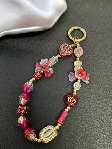 Vintage Beauty Beaded Phone Strap, Boho Style Unique Design Fashion Handbag/Key Chain Accessory For Women - Multicolor - View 4
